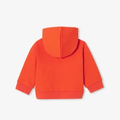 Sweat zippé bébé en molleton - mandarine