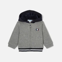 Sweat zippé bébé garçon - gris chine clair jacadi