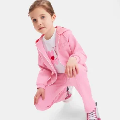 Sweat zippé enfant fille - rose tendre