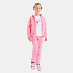 Sweat zippé enfant fille - rose tendre