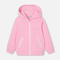 Sweat zippé enfant fille - rose tendre
