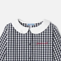 Tablier enfant fille en vichy - blanc/marine