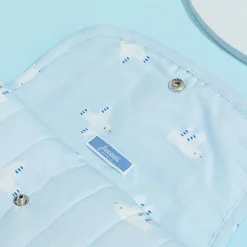 Tapis à langer nomade - blanc/bleu