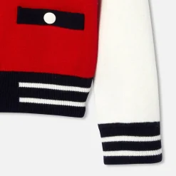 Teddy enfant fille en tricot - rouge/multicolore