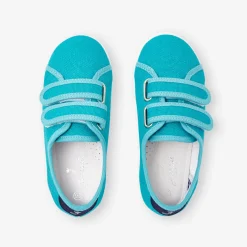 Tennis en toile enfant garçon - bleu aqua