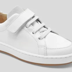 Tennis enfant en cuir lisse - blanc jacadi