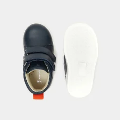 Tennis montantes bébé garçon en cuir lisse - marine jacadi