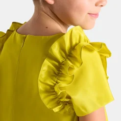 Top enfant fille en taffetas - lime