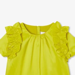 Top enfant fille en taffetas - lime