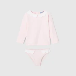 T-shirt de protection UV UPF 40+ et culotte de bain bébé fille - rose pale jacadi