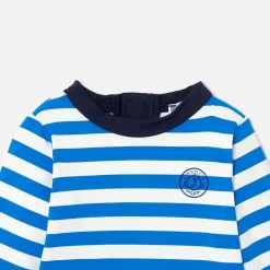 T-shirt de protection UV UPF 40+ et boxer de bain bébé garçon - blanc/bleu