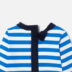 T-shirt de protection UV UPF 40+ et boxer de bain bébé garçon - blanc/bleu