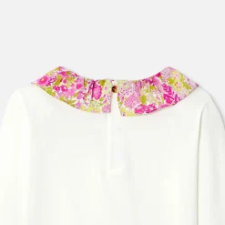 T-shirt enfant fille à collerette - blanc doux jacadi