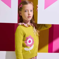 T-shirt enfant fille à collerette - blanc doux jacadi