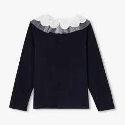 T-shirt enfant fille à collerette - marine jacadi