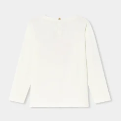T-shirt enfant fille manches longues - blanc doux jacadi