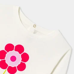 T-shirt enfant fille manches longues - blanc doux jacadi