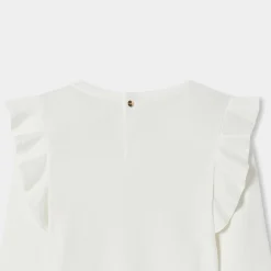 T-shirt enfant fille manches longues - blanc doux jacadi