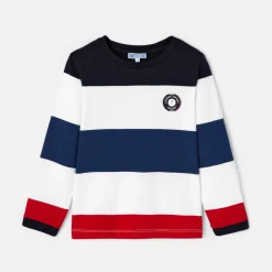 T-shirt manches longues enfant garçon - blanc/multicolore