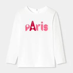 T-shirt manches longues enfant fille - blanc jacadi