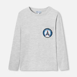 T-shirt manches longues enfant garçon - gris chine clair jacadi