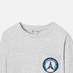 T-shirt manches longues enfant garçon - gris chine clair jacadi