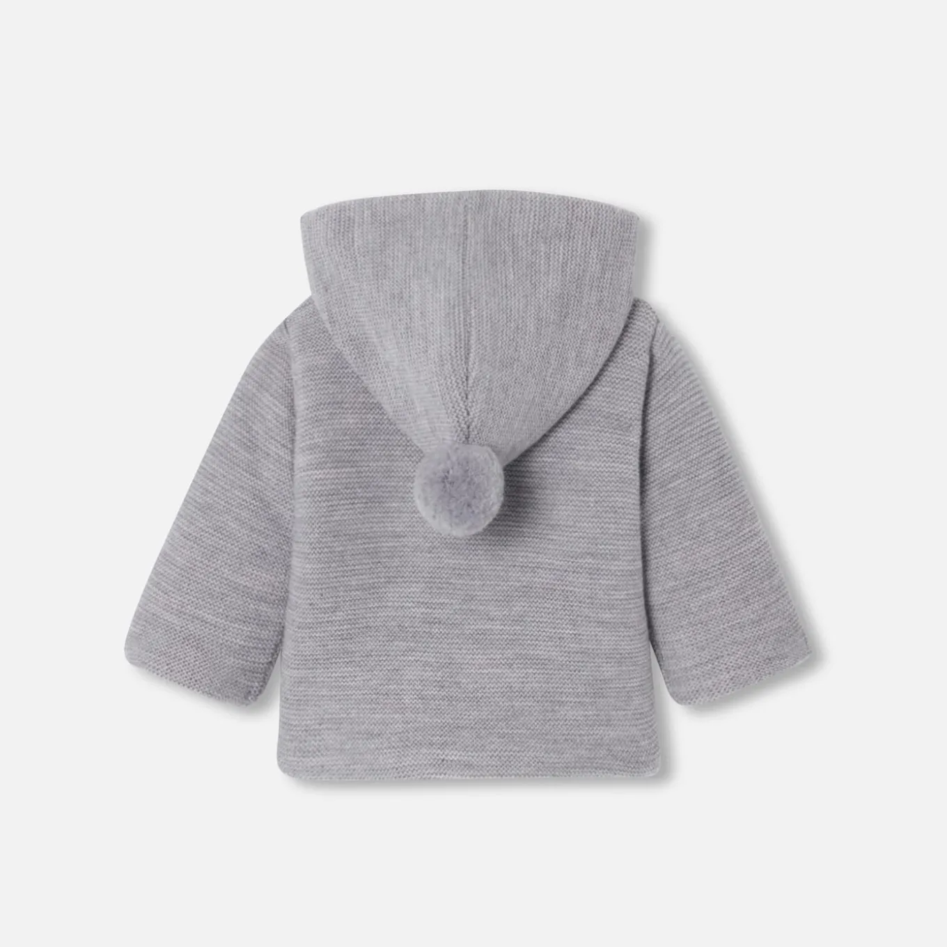 Veste burnous en tricot bébé - gris chine clair jacadi
