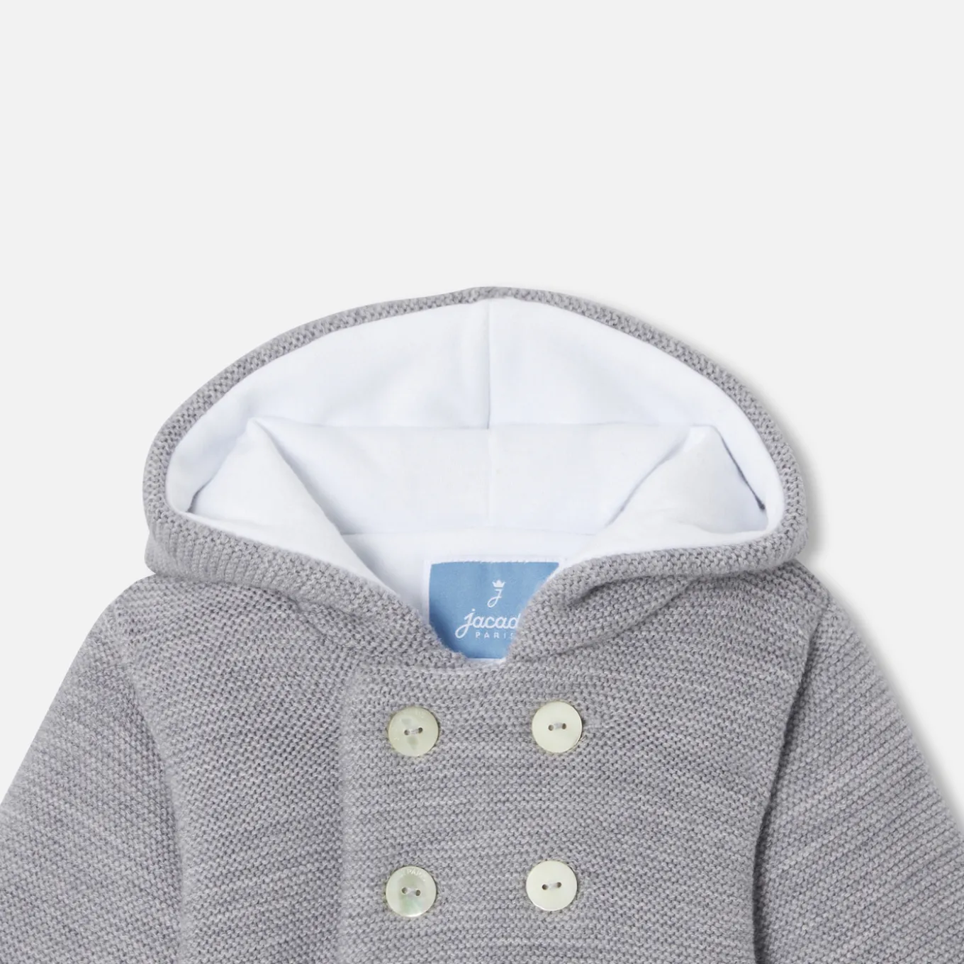 Veste burnous en tricot bébé - gris chine clair jacadi
