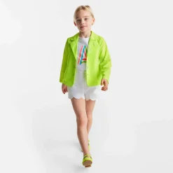 Veste enfant fille en tissu technique - vert fluo