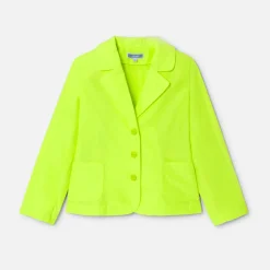 Veste enfant fille en tissu technique - vert fluo