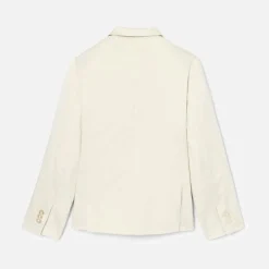 Veste enfant garçon en satin de coton - blanc casse