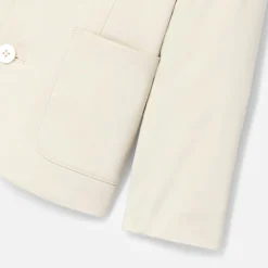 Veste enfant garçon en satin de coton - blanc casse